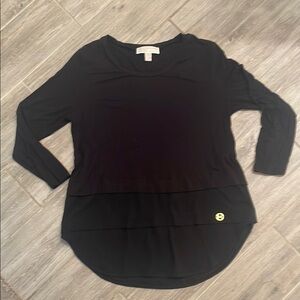 MICHAEL Michael Kors Black 3/4 Sleeve Relaxed Blouse